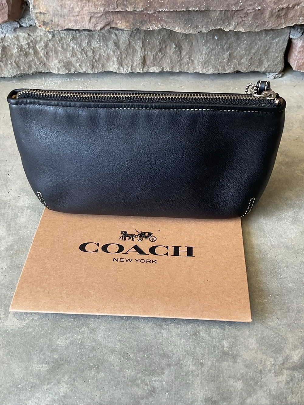 Coach Black Leatherware Cosmetic Bag - Picture 5 of 10